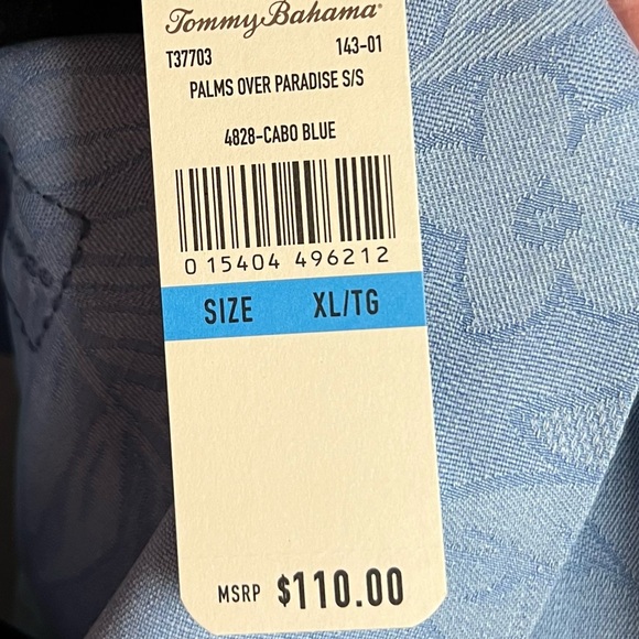 NWT Tommy Bahama 100% Silk Palms Over Paradise Short Sleeve XL Button Shirt - Picture 5 of 11